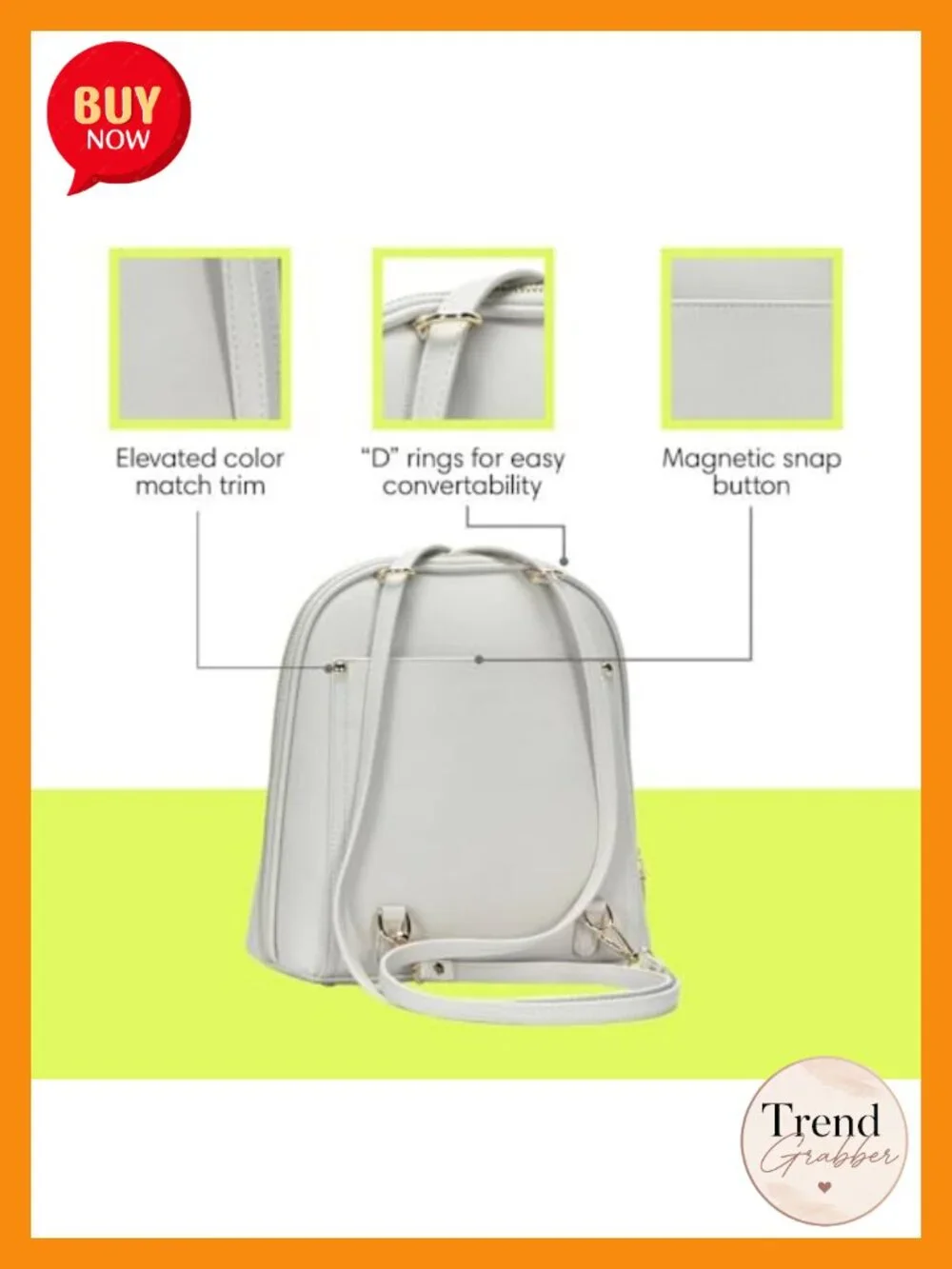 Vegan Leather Convertible Backpack Purse for Women | Shoulder Strap Bag | MMS